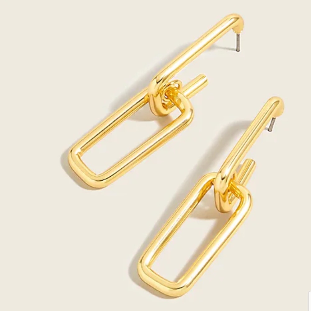 New J. Crew double link drop earrings